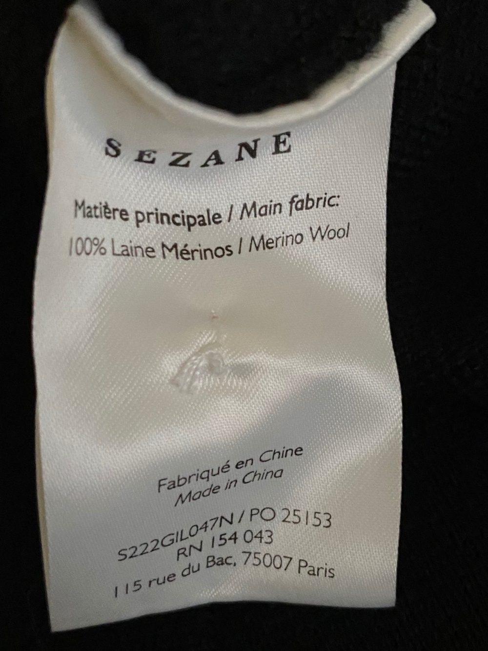 Sezane Black Cardigan with White Trim - Picture 6 of 8